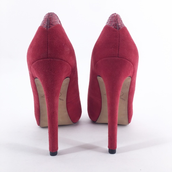 SAM EDELMAN Yasmine Red Suede Pumps Size 5.5 - Picture 5 of 7